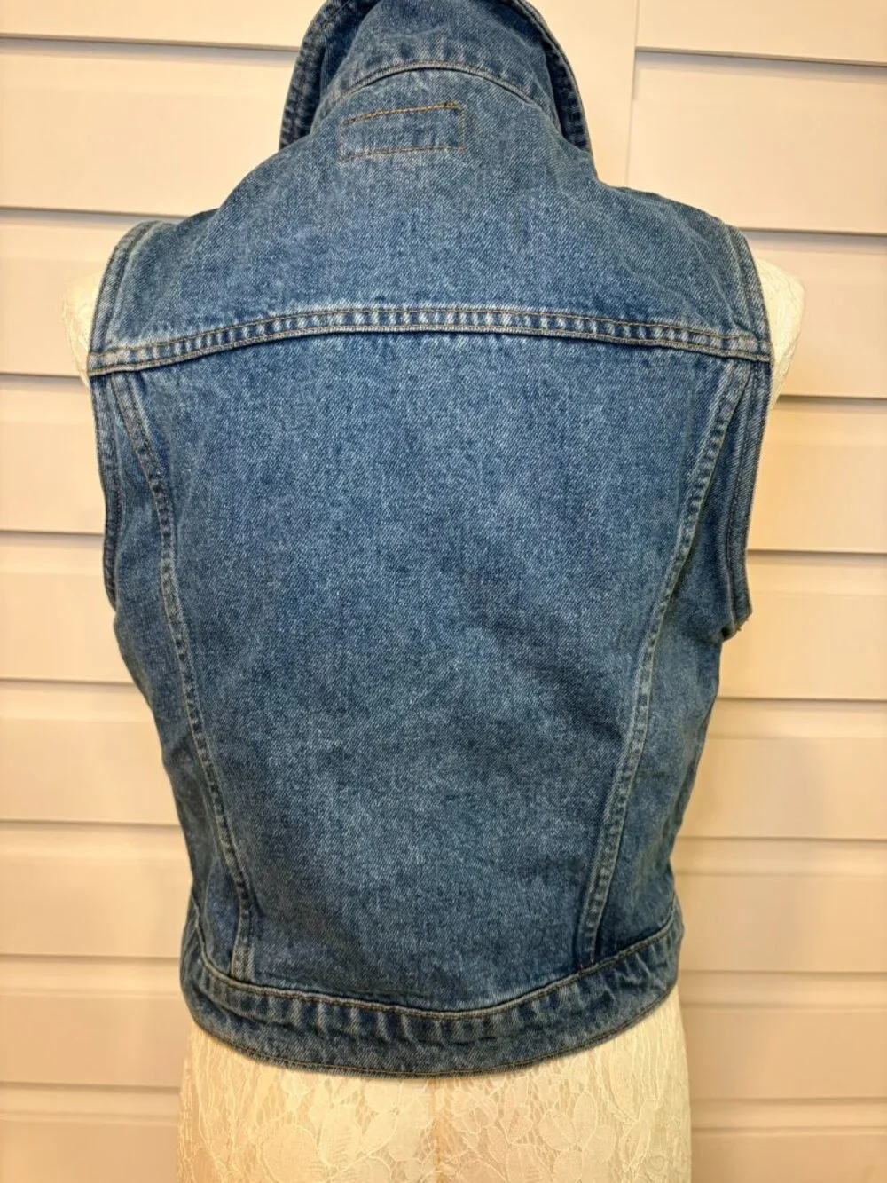 Vintage Polo Jeans Co Ralph Lauren Denim Vest Y2K Western Festival Medium - Picture 10 of 15